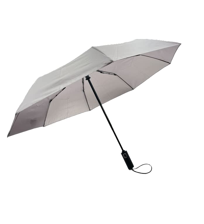 Start and Drive LtdFolding Umbrella Brolly, Compact Light Weight Windproof Travel Size Easy to Carry Umbrella, Grey