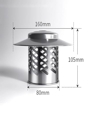 Tapa de chimenea de acero inoxidable para proteger tubos de estufas de leña en techos 3