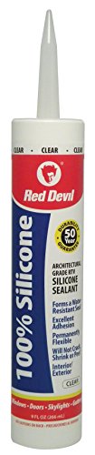 Red Devil 0826 100% Clear Silicone Sealant