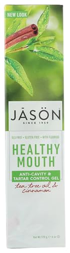 Jason Healthy Mouth Anti-Cavity & Tartar Control Gel, Tea Tree Oil & Cinnamon, 6 Oz