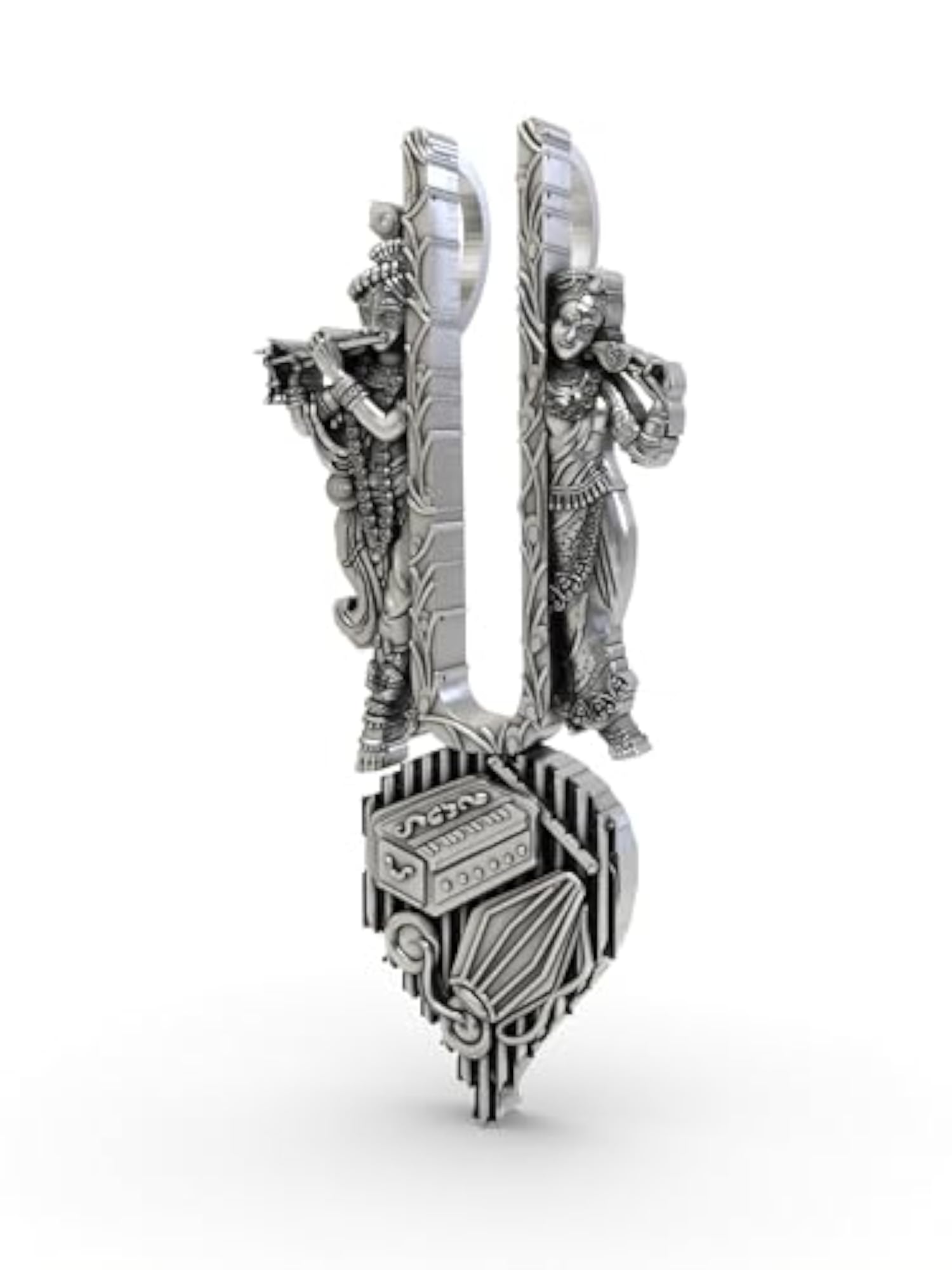 925 Sterling Silver Musical Vaishnav Tilak Pendant with Radha Krishna
