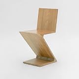 Silla Zig Zag de Madera Maciza, balcón o Espacio artístico.