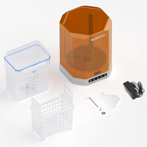 Image of ELEGOO Mercury Plus 3.0 Wash and Cure Station for Resin 3D Prints - 7.5L Capacity, Dual Cleaning Modes, 360 UV Curing, Compatible with 10 inch Build Plates, Anti-UV Cover, Touchscreen Control