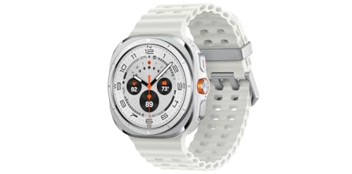 Samsung Galaxy Watch Ultra (2025) Titanium White, LTE, Reloj Inteligente de 47 mm, Carcasa de Titanio Duradera, diseño de cojín, botón rápido, monitoreo de Salud Alimentado por Al-Powered (versión de