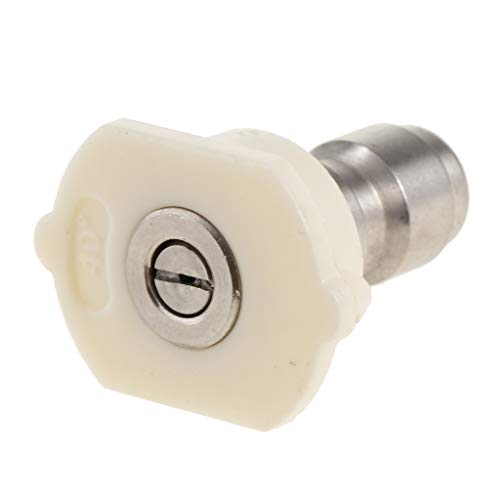 B Blesiya Tool Daily Pressure Washer Spray Nozzle Tips Multiple Degrees, 1/4 inch (2.5 GPM) - White 40 degrees, as described