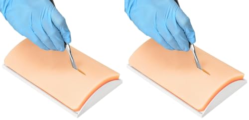 Ultrassist Premium Suture Pad for Medical Students, Silicone Suture Practice Pad with Upgraded Double Meshes Imbedded for Training Education &amp; Demonstration (Training Use Only) (Pack of 2)