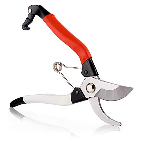 Sharp-tec Pruning Shears for Gardening, 8-inch Garden Scissors with High Hardness Carbon Steel, Gardening Tools for Light Branches of Trees, Rose Bush, Shrubs, and Hedges Cover