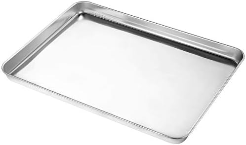 Wildone Baking Sheet Set of 3, Stainless Steel Cookie Sheet Cooking Sheet Pan for Baking & Roasting, 9/12/16 Inch, Non Toxic & Heavy Duty & Easy Clean - Thumbnail 3