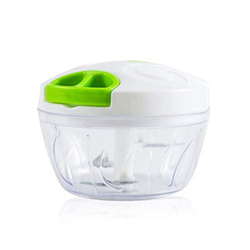 XUEXUE Manual mini food processor, manual garlic chopper tool, baby food maker (for onions), garlic, pepper, etc. small food chopper-save your preparation time. (WHITE)