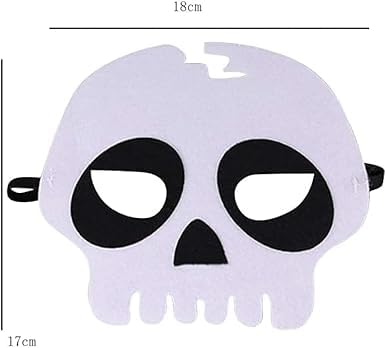 1Pc White Skeleton Pumpkin Eye Mask Halloween Scary Face Mask, Comfortable Breathable Felt Cartoon Halloween Costumes Accessions Fun Halloweens Party Face Mask?Dressing Up and Costumes