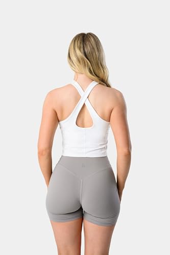 Image of Kamo Fitness Ellyn Tank Top Crop Sports Bra for Women Soft Padded Built-in Bra Longline Yoga Running Workout