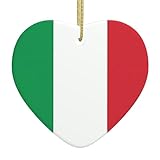 Italien-Flagge, Keramik-Ornament, Weihnachtsfeiertage, Ornamente, kreatives Herz, Porzellan, Weihnachtsbaum, Heimdekoration