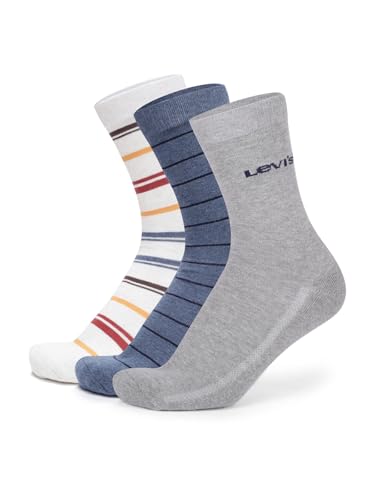 Image of Levi's Men's Cotton Stretch Crew Length Half Terry Socks with Cushioned Sole (Pack of 3)