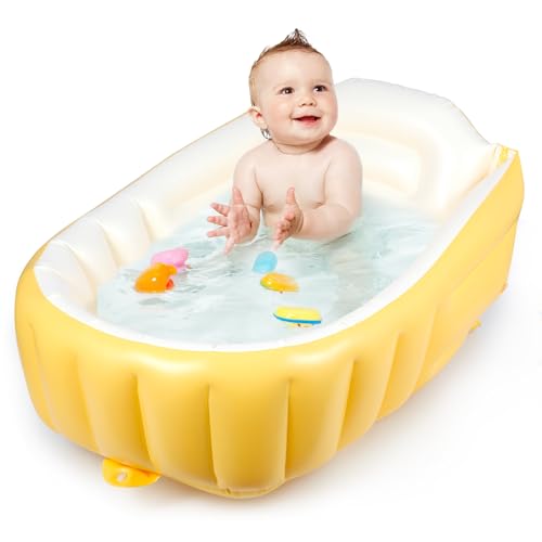 Image of MINK Inflatable Baby Bathtub – Compact, Portable Bath Tub with Anti-Sliding Saddle Horn Seat, Ideal for Travel & Home – Suitable for Infants 0-6 Months