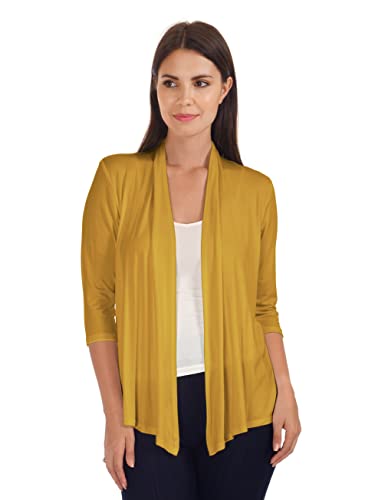 DFF Shop Women's Assymetrical Boyfriend Open 3/4 Sleeve Cardigan (Size: S- 5X)