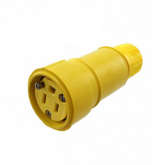 Woodhead 15 Amp, 125 Volt, Female Connector, Watertight, Industrial Grade, Grounding, Yellow