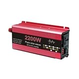 Inversor de Corriente, Inversor De Onda Sinusoidal Pura DC 12V/24V 1000W 1600W 2200W 3200W Convertidor Banco Energía Portátil Solar para autocaravanas, Camping(1000w-24v)