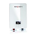 5.5kW Tankless Water Heater,240V Electric Water Heater With Digital Display,Frequency Conversion Instant Hot Water Heater, On Demand Water Heater Under Sink With Control (White)