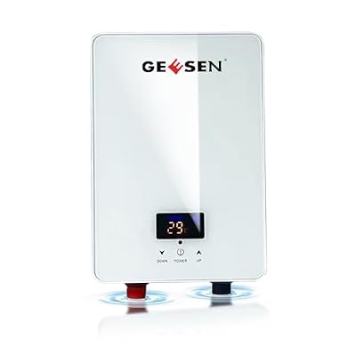 5.5kW Tankless Water Heater,240V Electric Water Heater With Digital Display,Frequency Conversion Instant Hot Water Heater, On Demand Water Heater Under Sink With Control (White)
