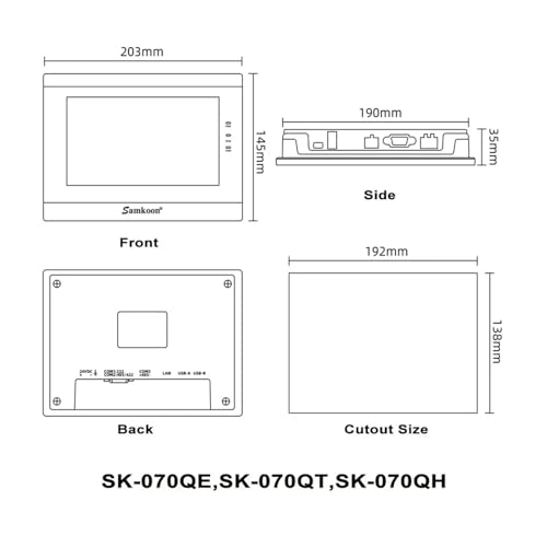 Image of 7-inch HMI Sk070 070BMS 070B EA070B 070QE 070QT 070QS HMI Display Ethernet(SK-070MG)
