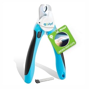 BOSHEL LED Large Dog Nail Clippers, Dog Nail Trimmers for Large Breed with Quick Sensor, Dogs Trimmer with Light & Safety Guard, Sharp Pet Nails Clipper, Pet Claw Clippers, Pets Toenail Cutter & File