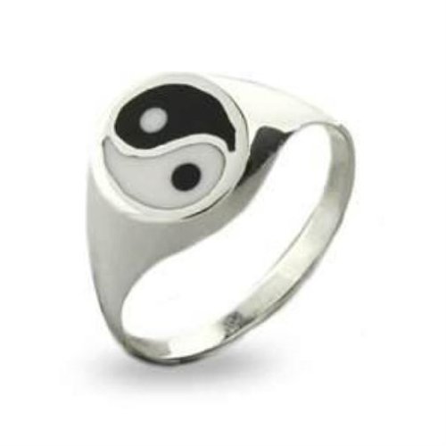 Elegant Jewel 925 Sterling Silver Unisex Round Ying Yang Asia Tai Chi Duality Symbol Ring (10)