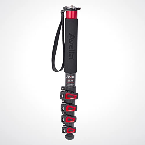 Avella C325 58 Inch Carbon Fiber Camera Monopod Professional Telescopic Monopods for Canon Nikon Sony Olympus Panasonic DSLR Camera