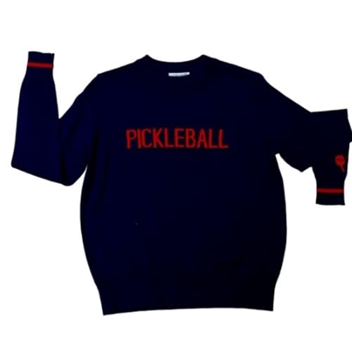 Image of PBH Pickleball Sweater | Pickleball Outfits for Women, Pickleball Gifts | Large, Regular, Regular, Navy /Red