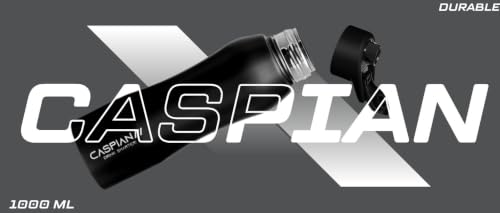 Image of CASPIAN / / / Pura Customised Stainless Steel Water Bottle 1L, K-Black with Logo Print-Personalised Water Bottle with Your Name Print for Kids Boys Girls School Office Gym-Perfect for Corporate Gifting