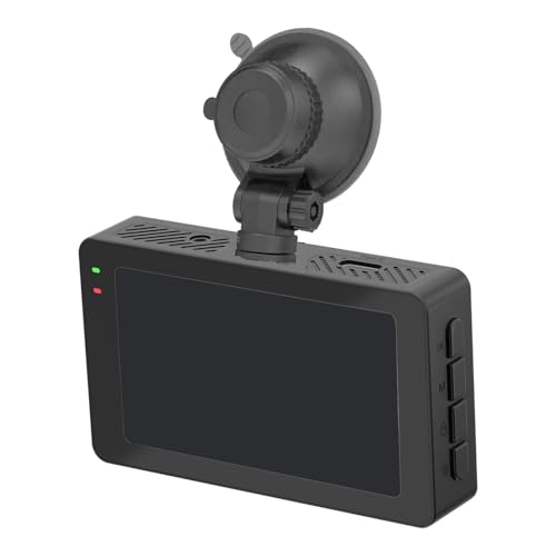 LeeQinersw Cámara de salpicadero para Coche, 3'', 170° de visión Amplia, DVR para monitorización de estacionamiento, grabadora de conducción de vehícu...