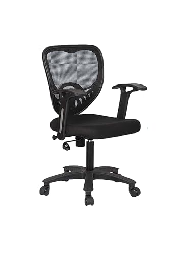 Image of Lumbar Support Executive Office For Home /Chair For Office Work At Home /Study Chair /Office Chairs For Work From Home For Study Table /Computer Chair /Height Adjustable /Mid Back-Black