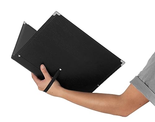 Classic Cantabile Notenmappe Standard - Chormappe für Musiknoten - Notenordner aus Kunstleder - Für Notenblätter bis DIN A4 - Musikordner mit Innentasche - Registermappe mit Schutzecken - Schwarz