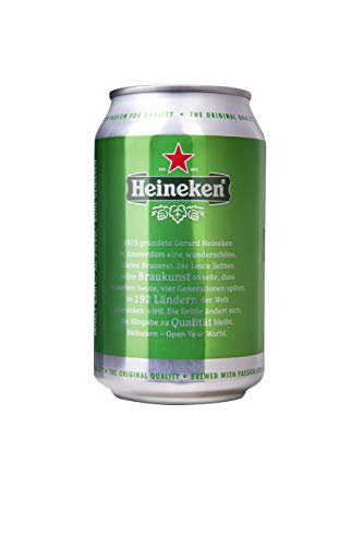 Heineken Pils Bier (24 x 0,33 l Dosen) - Dosenbier auf der Palette, 5% Alkoholgehalt, 100% natürliche Zutaten, erfrischend milder Geschmack