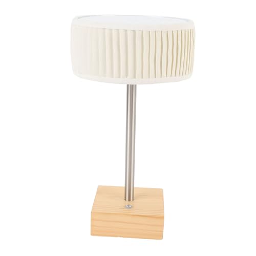 Yechiry Luz de Mesa Recargable Portátil, Lámpara de Escritorio LED Regulable, Luz de Noche Táctil Moderna con Espejo, Ideal para Dormitorio, Sala de Estar, Diseño Vintage con Madera, Hierro y