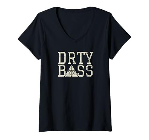Femme Drty Bass Dirty House Music rave Festival T-Shirt avec Col en V