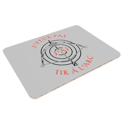 Napperons de table tir à l'arc gris grand format 39,5x28,5cm en liège - 3