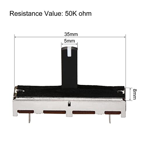 Image of uxcell Fader Variable Resistors Mixer 35mm Straight Slide Potentiometer B50K Ohm Single Channel 2pcs