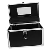 Gogogmee Schwarze Kosmetikbox mit Metallverschluss Abschließbarer Beauty Organizer für Make up und Hautpflege Vielseitige Aufbewahrungslösung für Badezimmer Schlafzimmer und Garten Großer