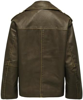 Only Faux Leather Oversized Jacket In Washed Black | ModeSens