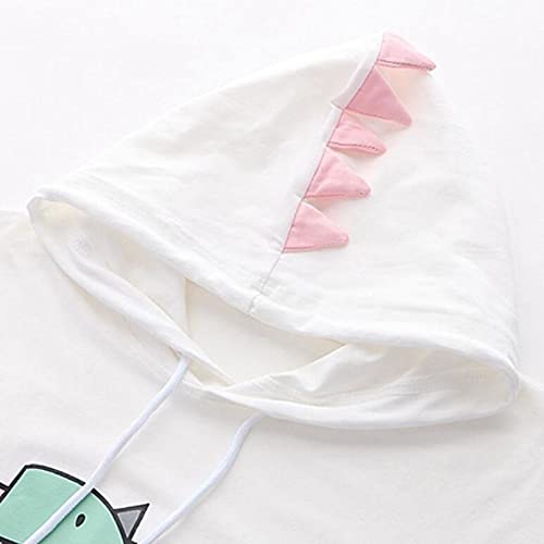 BSTBUWIN Túnica feminina com estampa floral de manga curta e bolsos, Branco, XG