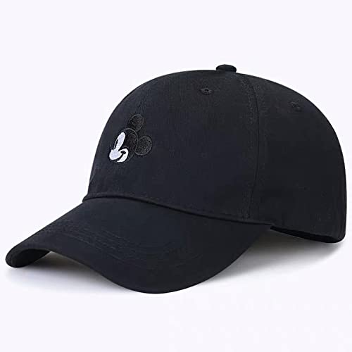 Momodeer Cartoon Baseball Cap For Men And Women, 1Oo% Cotton Embroidery Adjustable Baseball Hat For Outdoor Sports Decoration Black #TOP1