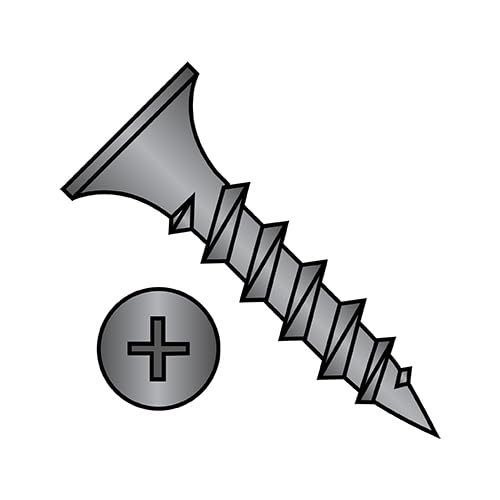 8X5/8 Phillips Bugle Head Coarse Thread Drywall Screw Black Phosphate Particle Board - ECS-0810CPG