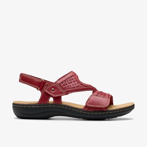 Clarks Clarks Collection Women's Laurieann Faye Sandal, Red Leather, 7 M US