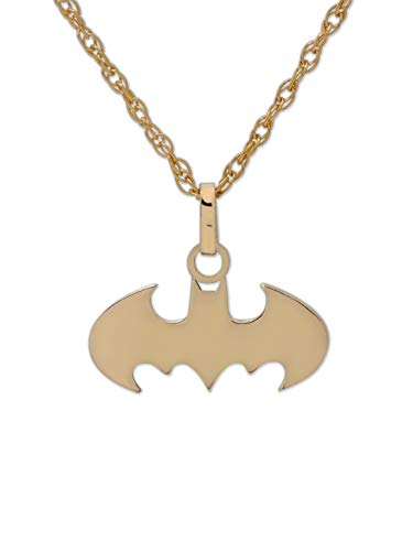 DC Comics Collier avec pendentif en or 10 carats Logo Batman Ligue de justice 45,7 cm