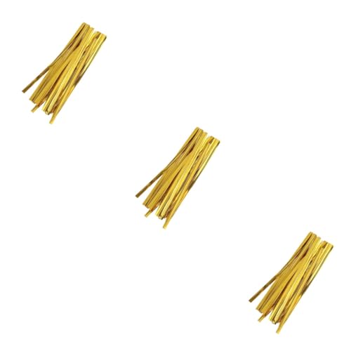 FOMIYES 2400pcs Golden Ties for Treat and Candy Bags Wrapping Ties for Sturdy and Festive for Party Favor Packaging for Holidays and Celebrations