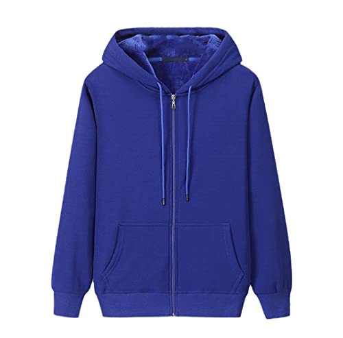 Sweat à capuche chaud épais en velours Vogrtcc isolant bleu clair XXL