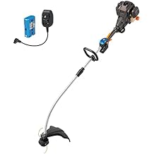 LawnMaster 25cc 2-Cycle Gas String Trimmer with No-Pull Electric Start 17-Inch Cutting Swath Multi-Attachment System 420mL Fuel Tank Lightweight Curved Shaft Design