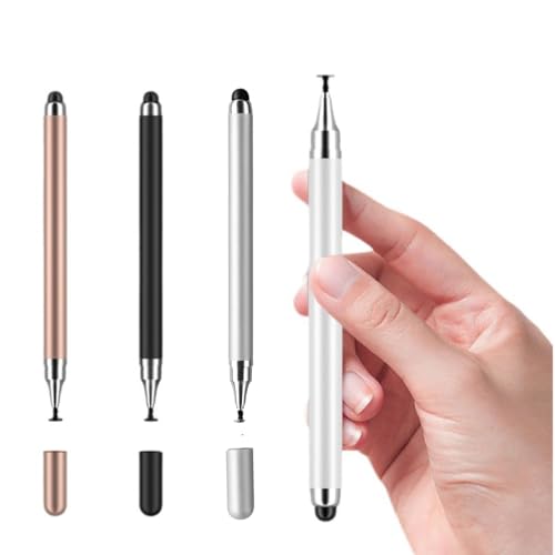 Caneta Touchscreen Stylus Universal 2 em 1. Caneta Capacitiva para Smartphones, iPad, Tablets e Outras Telas Touch. Compativel com IOS e Android. Ponta Dupla e Toque Preciso. (Rosa)