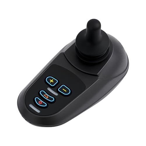 Accessoire de fauteuil roulant, télécommande 20 m, 24 V, joystick pour fauteuil roulant, avec 2 vis, IPX3, contrôle à 360°, 5 niveaux de vitesse pour...