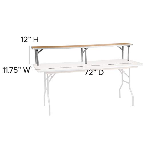 Flash Furniture Amara 72" x 12" x 12" Birchwood Bar Top Riser with Folding Silver Legs, Wooden Foldable and Portable Riser for Event and Bar Tables - Image 4